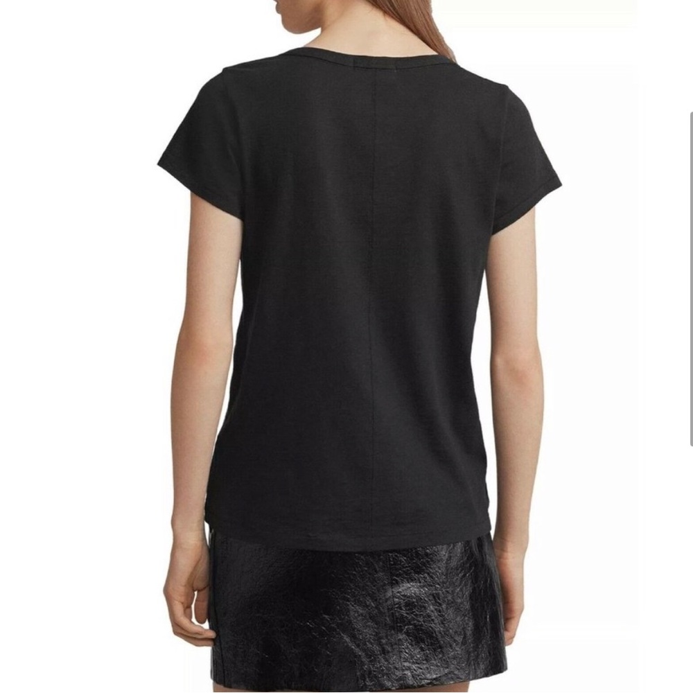 RAG & BONE U Neck Slub Black Pima Cotton Tee Size M - Picture 12 of 12